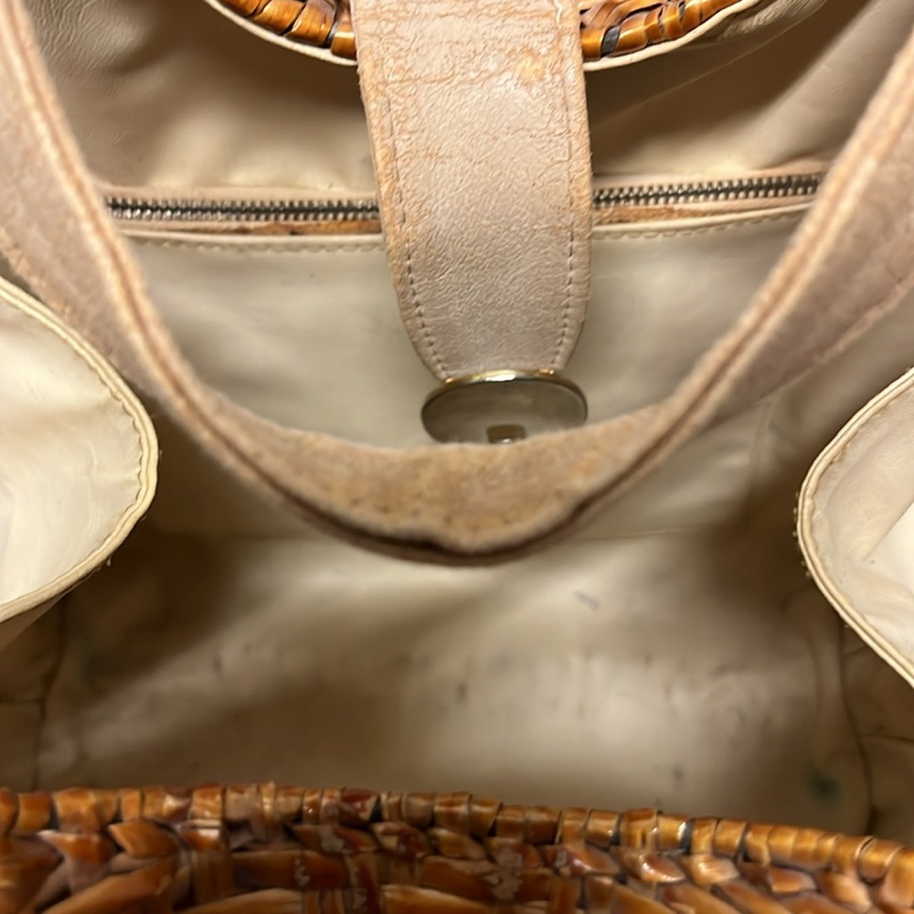 Vintage Tan Woven Women's Bag - Picture 5 of 6